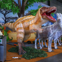 Modèle de dinosaure T-Rex juvénile animatronique à plumes grandeur nature pour exposition et décoration de parc à thème
