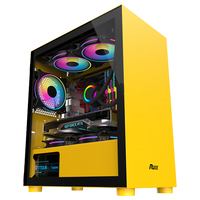 Boîtier d'ordinateur de jeu PC personnalisé jaune, prix d'usine, panneau de boîtier d'ordinateur de jeu PC, tour complète ATX, boîtier d'ordinateur de jeu PC