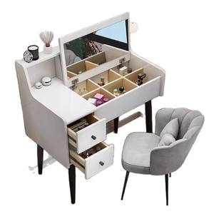 Coiffeuse moderne avec miroir éclairé et tiroirs de rangement pour chambre à coucher - Product Image 4