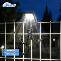 Lampu Sensor Surya IP65 LED 183Lumen Flood Spot Taman Komersial Domestik Jepit Eksterior Jalan Setapak Tiang Pohon Berkemah