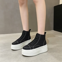 Vente directe du fabricant, chaussures décontractées, chaussures à plateforme blanches pour la marche en plein air, avec toile respirante et design à lacets