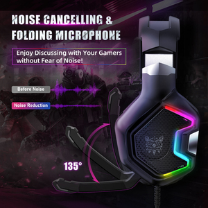 หูฟังเกมมิ่งแบบมีสาย <span class=keywords><strong>Onikuma</strong></span> High End LED RGB รุ่น <span class=keywords><strong>K10</strong></span> <span class=keywords><strong>Pro</strong></span> สีดำ สำหรับ PS5 - Product Image 3