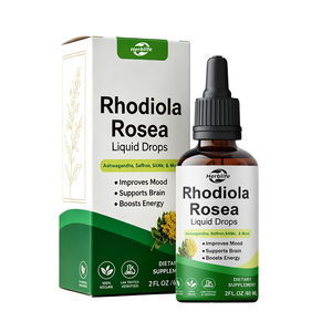 Gouttes liquides OEM de Rhodiola Rosea, Ashwagandha, Safran et extrait de SAMe – Soutien pour l'humeur, le cerveau et l'énergie – Complément alimentaire végétalien - Product Image 1