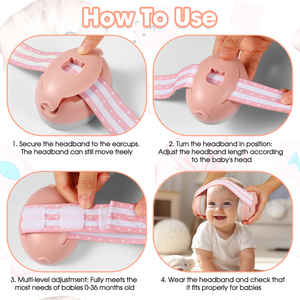 Bịt tai bé 0-3 tuổi-Bảo vệ thính giác với băng đô đàn hồi | pháo hoa, ngủ, du lịch, máy bay - Product Image 5