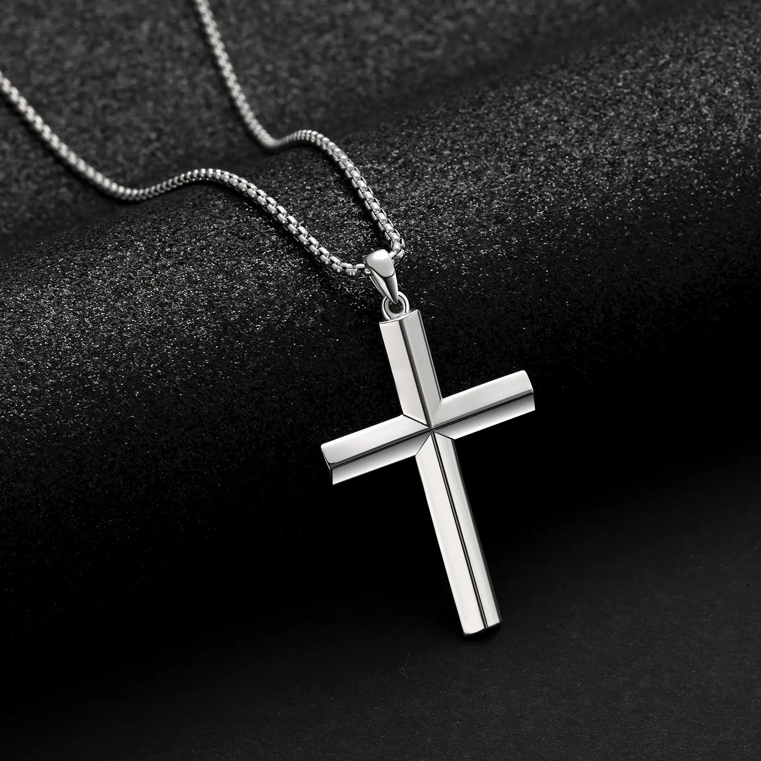 Wholesale Hot Selling Fashion Jewelry Gift 925 Sterling Silver Polished Pendant Cross Necklace