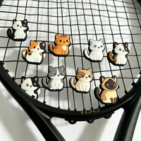 Amortisseur de vibrations pour raquette de tennis et de paddle en silicone, portable, léger et résistant à l'eau, motif chat de dessin animé