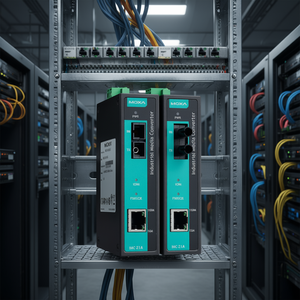 Convertidor de Ethernet a Fibra Óptica Moxa IMC-21A-S-SC-T, Convertidor de Medios Industriales, Conector SC de 100M - Product Image 3