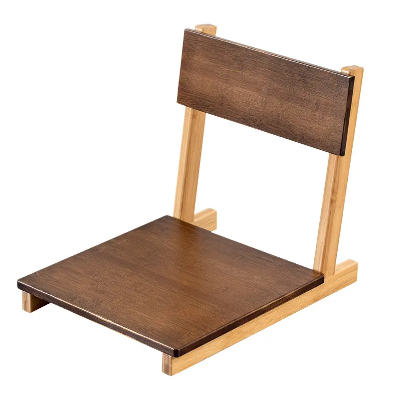 Japanese Solid Bamboo Tatami Backchair Floor Legless Seating Leisure Low Chair for Living Room