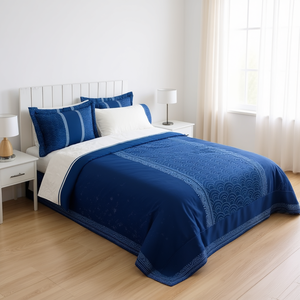 Parure de lit Fabricio King Size 10 pièces en coton jacquard, motif rayé moderne, pour la maison - Product Image 2