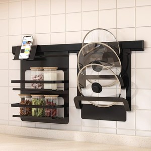 Oem xuyên biên giới không gian nhôm không đục lỗ đồ dùng Giá móc lưu trữ nhà bếp muỗng phần còn lại & nồi clip để sử dụng nhà - Product Image 1