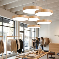 Suspension LED nordique à anneau creux, CRI élevé, anti-éblouissement, pour boutique de vêtements, supermarché, éclairage décoratif
