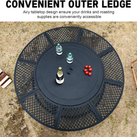 Brasero d'extérieur moderne en fer de 42 pouces avec 2 grilles, table de foyer grande taille pour brûler du bois, 1 pioche à brasero, 1 couvercle, barbecue écologique pour patio