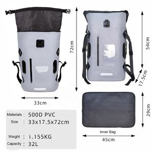 Durable al por mayor precio de fábrica 32L impermeable Pvc hombros mochila bolsa seca océano paquete para viajar - Product Image 3