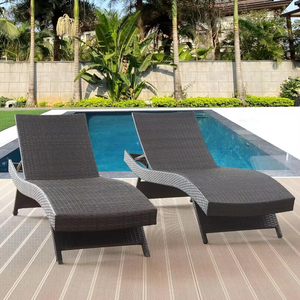 Wholesale Luxury Sun Lounger Adjustable Pe <strong>Rattan</strong> Easy Assembly Outdoor Furniture <strong>Reclining</strong> Tanning Swimming Pool Lounger <strong>Chair</strong> - Product Image 3