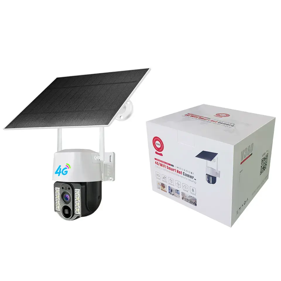 New Arrival Wireless 4G Security 2MP CCTV Camera Outdoor Colorful Night Vision Recording V380pro solar street light with camera