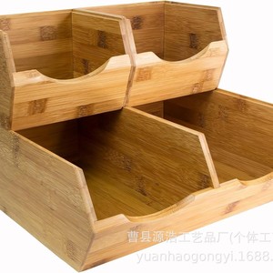 Paniers de rangement en bois massif Minamoto Hiro, rectangulaires, écologiques, pour l'organisation du garde-manger - Product Image 5