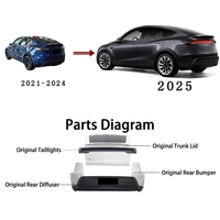 Kit de pare-chocs avant style 2025 pour Tesla Model Y 2020-2024, installation non destructive, kit carrosserie, accessoires extérieurs