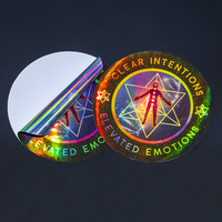 Autocollant personnalisé en vinyle imperméable avec logo holographique découpé sur mesure, impression personnalisée, dorure à chaud