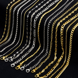 3 мм 5 мм 7 мм 8 мм кубинская цепь ожерелье из нержавеющей стали водонепроницаемое 18K позолоченное Панк Мужчины Женщины Майами кубинская цепь ювелирные изделия - Product Image 5