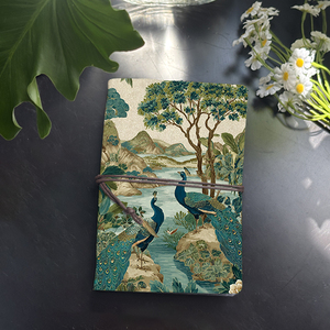 Taccuino artigianale A6 carino regalo per la scuola per le scuole <span class=keywords><strong>medie</strong></span> ottimo per le liste dei compiti e le note degli amici con il pavone - Product Image 1