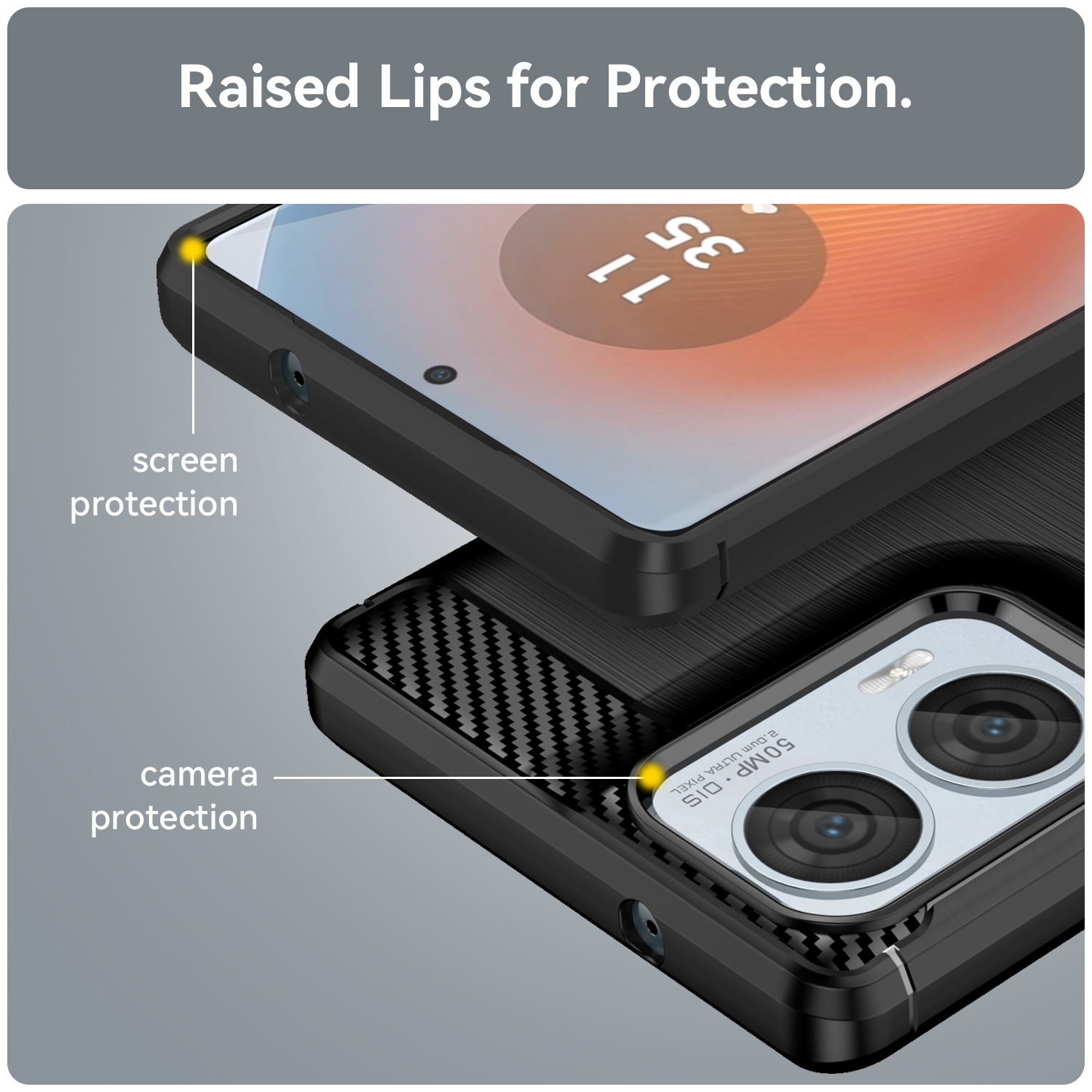 YUXING Cover Trasparente Per Motorola Edge 50 Fusion - Custodia Morbida In TPU Con Motivo Kitten - Antiurto Con Foro Per Cordino - 2