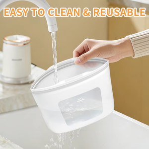Sac de conservation alimentaire réutilisable 100% silicone, étanche, compatible lave-vaisselle, écologique, non toxique, récipient pour congélateur - Product Image 5