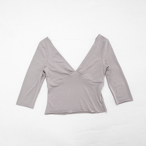 Camiseta de Verano para Mujer Viviblook C26TP221, Nueva, Sexy, de Color Sólido, Cuello en V, Estilo Casual para Damas - Product Image 6
