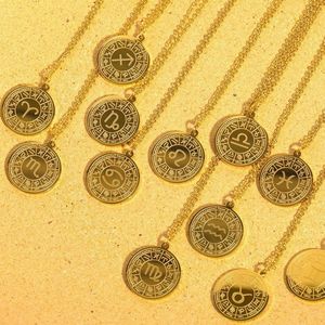 Collares de joyería de moda <span class=keywords><strong>Vintage</strong></span> titanio acero 12 runas del zodiaco moneda redonda colgante collar <span class=keywords><strong>Etsy</strong></span> encanto Collar para hombres - Product Image 2