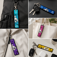 Promotion Vente en Gros Porte-clés Personnalisé avec Logo, Cordon en Tissu Polyester, Broderie Anime, Porte-clés Tissé