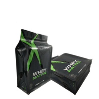 OEM toptan düz alt kare PET/PE gıda ambalaj plastik poşetler özelleştirilebilir boyutları 1Kg 2Kg 5Kg peynir altı suyu Protein tozu mat