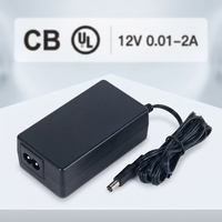 Fuente de Alimentación Conmutada de 24W 36W 48W 12v 1.7amp 2amp, Adaptador de Corriente CA/CC para Control de Acceso y Cámaras, Adaptador de Escritorio con Entrada Tipo C8