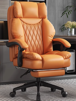 Cuero Naranja + Almohada Lumbar + Reposapiés