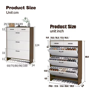 Bằng Gỗ Sang Trọng Phòng Khách Xoay Tủ Giày Hot Bán Đầy Đủ Chiều Cao Giày Giá Tủ Lưu Trữ - Product Image 2