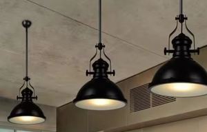 Zeal Lighting Nordic Modern Hot Sale LED E26 Base de bombilla Hierro Negro Single Vintage Lámpara colgante - Product Image 4