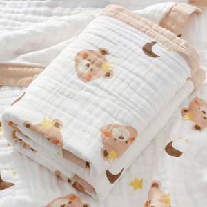 Doudou en mousseline pour bébé, serviette apaisante, couverture en coton biologique, douce, respirante, couverture d'animal pour nouveau-né - Product Image 3