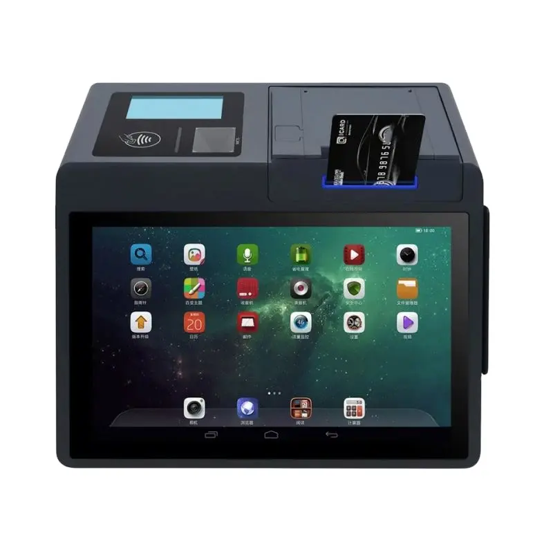 Touchscreen Systeem Hardware Alles In Één Pos Terminal Machines 10.1 Inch Android Tablet Pos Met Barcode Scanner Printer