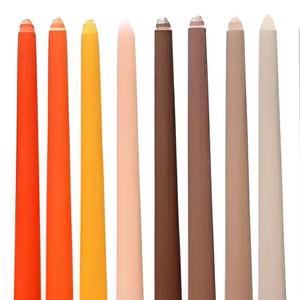 <span class=keywords><strong>Velas</strong></span> Cónicas de 10 Pulgadas, Paquete de 4, Color Naranja, Sin Aroma, Sin Humo, Duración de 8 Horas, <span class=keywords><strong>Velas</strong></span> para Boda, Decoración de Mesa - Product Image 1