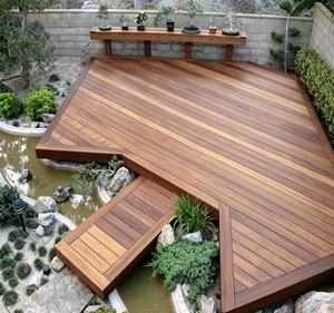 Dalles de terrasse en bois d'Ipé brésilien antidérapantes pour jardin et terrasse, revêtement de sol extérieur résistant aux intempéries - Product Image 1