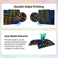 Bagian Printer 3D OEM Lembaran Baja Pegas Fleksibel untuk Bamboo Lab Double-Sided 184*184mm Galaxy & Rainbow Build Plates
