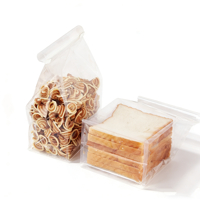 Sacs à pain personnalisés OEM ODM entièrement transparents à fond plat avec fermeture à fil métallique, scellage pliable, vue à 360°, étanches à l'humidité, conformes aux normes alimentaires