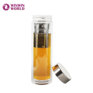 Bouteille isotherme en verre <span class=keywords><strong>à</strong></span> Double paroi <span class=keywords><strong>avec</strong></span> couvercle en bambou, contenant isolé, thermos, gourde pour infusion <span class=keywords><strong>à</strong></span> thé, <span class=keywords><strong>avec</strong></span> feuilles mobiles, pour cadeau de noël - Product Image 4