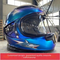 Escultura Gigante de Casco de Motocicleta de Carreras de Fibra de Vidrio con Diseño de Dibujos Animados Personalizado, Hecha a Mano, Ecológica, Impermeable, Accesorio de Gran Tamaño