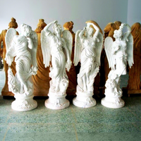 Statues d'anges et de déesses des quatre saisons en marbre blanc pour la décoration de jardin