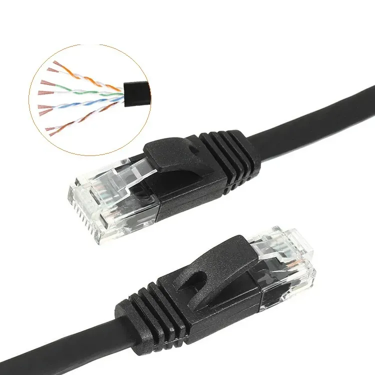 Cantell Cat6 kabel Ethernet kabel jaringan datar Utp Cat6 kabel Patch 1m kabel komputer dengan konektor Rj45