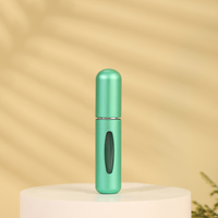 Flacon de voyage portable en métal de 5 ml avec sous-flacon et couvercle en plastique, couleur aluminium, pour parfums et lotions