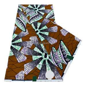 Tissu imprimé africain <span class=keywords><strong>en</strong></span> cire, modèle le plus récent, 100% coton, design africain, batik, tissus <span class=keywords><strong>en</strong></span> cire du Nigéria, 6 yards pour la couture, robe et jupe DIY - Product Image 3