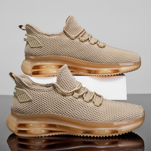 Chaussures de course sur route pour hommes, baskets de jogging, chaussures de trail, en tissu extensible minimaliste, maille respirante, à enfiler, athlétiques, à lacets, avec coussin d'air - Product Image 4