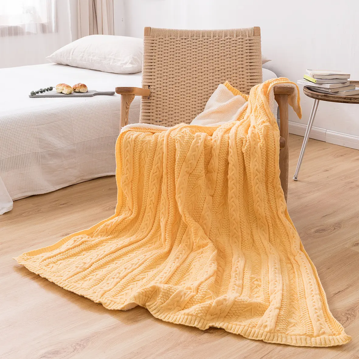 Персонализированное мягкое двухстороннее мягкое толстое акриловое шерпа вязаное одеяло для зимнего домашнего постельного белья
