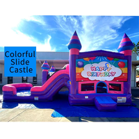 Château gonflable commercial pour enfants avec toboggan, structure gonflable géante personnalisée pour parc d'attractions en plein air