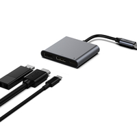 Recci Rh05 Aluminium 3 in 1 Type C Docking Station Hub Kabel Konverter USB-C ke Type C USB 3.0 4K untuk Laptop PC Komputer